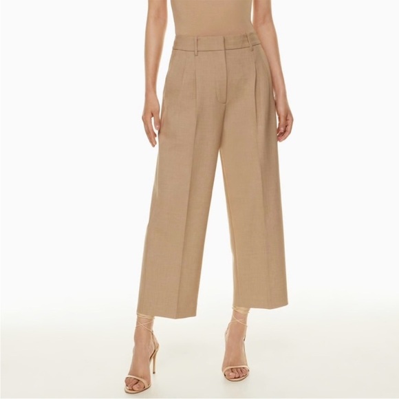 Wilfred Pants - Wilfred the effortless pant oat beige cropped size 2 XS Aritzia